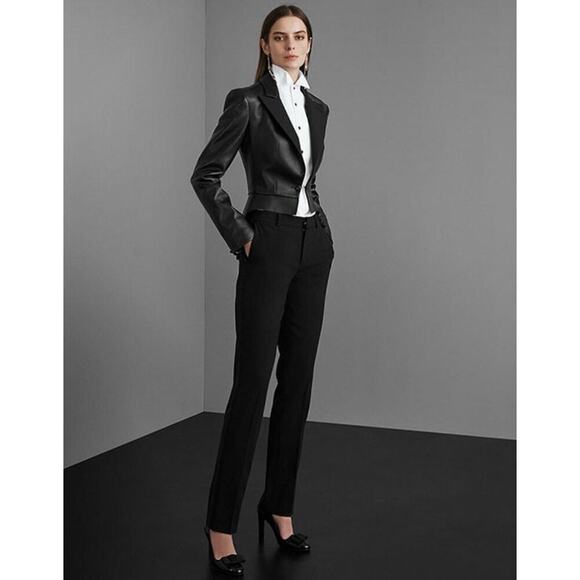 Ralph Lauren Collection Purple Label Black Leather Jacket Tailcoat Tuxedo $3490 - Picture 6 of 16